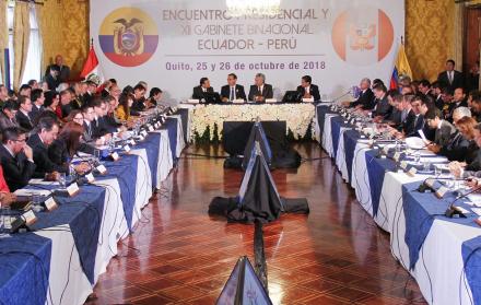 Reunión. Los equipos técnicos de Perú y Ecuador venían trabajando desde hace varias semanas los cinco ejes que fueron tratados durante la Cumbre Binacional que concluyó ayer.