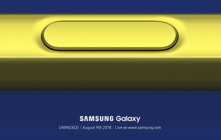 El S Pen del Galaxy Note 9 es el protagonista de la invitación al Galaxy Unpacked 2018.