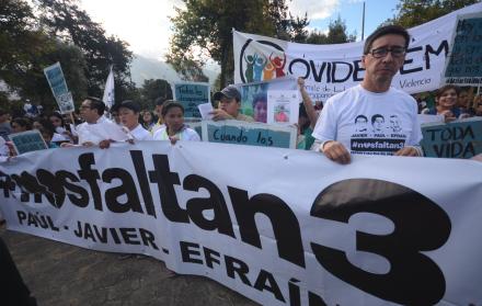 Marcha de desaparecidos y muertes violentas. Quito, 21 de Julio de 2018.