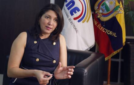 Nubia villacís, presidenta del Consejo Nacional Electoral.