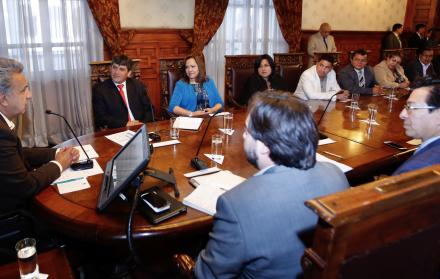 Cita. Moreno no recibió a los familiares de los secuestrados, sino a la Red de Maestros.