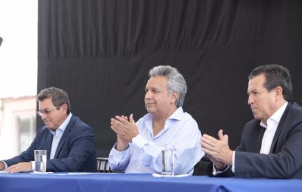 Al equipo de trabajo se suma el ministro de Comercio Exterior e Inversiones, Pablo Campana; el canciller José Valencia; y el secretario de Planificación y Desarrollo, José Agusto Briones.