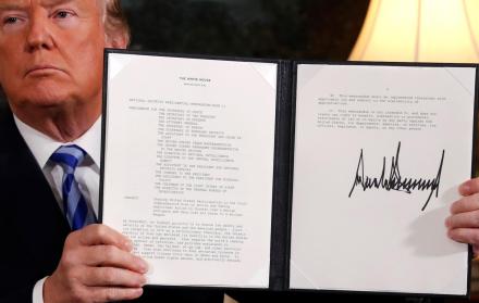 El presidente de Estados Unidos, Donald Trump, retiró a su país del acuerdo nuclear con Irán
