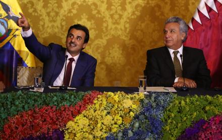 El jeque Tamim bin Hamad Al Thani se reunió con el presidente Lenín Moreno.