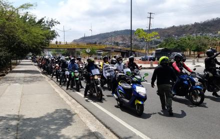 La caravana de motociclistas llegó al Municipio de Guayaquil el pasado jueves 17 de septiembre