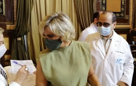 La alcalddsa, Cynthia Viteri, en el informe sobre las cifras del coronavirus en Guayaquil