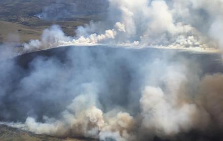 El incendio se registra en la zona protegida Cayambe-Coca