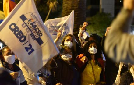 Los simpatizantes de Guillermo Lasso se tomaron las calles de Quito.
