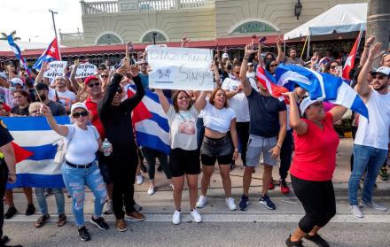 Manifestación en Cuba por la libertad.