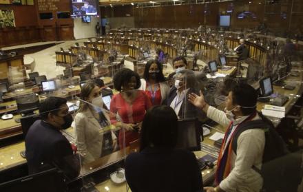 Correístas y miembros de Pachakútik en la sesión del 11 ago. 2021