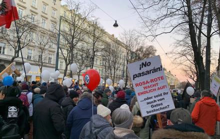 Manifestación convocada el pasado 15 de enero en Viena en contra de la vacuna anti-covid obligatoria y de la gestión de la pandemia por parte del gobierno austriaco.