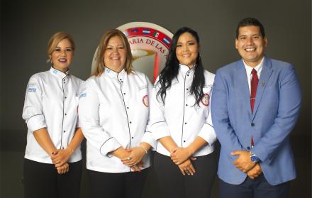 Escuela Culinaria de las Américas. Fundadores: Gloria Saa de Martillo con sus hijos, las chefs Alexa y Pamela y el ingeniero Alberto Martillo Saa.