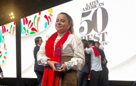 La ecuatoriana Pia Salazar durante los 'World's 50 Best Restaurants' en 2022.