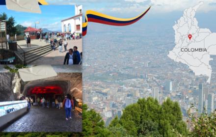El cerro de Moserrate y la Catedral de sal, maravillas arquitectónica de Bogotá.
