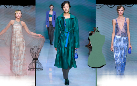 Diseños de Giorgio Armani presentado en el Fashion Week de Milán