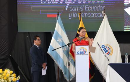 La presidenta del CNE, Diana Atamaint.