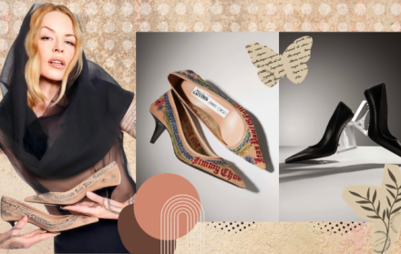 Diseños de zapatos de los creativos Jimmy Choo y Jean Paul Gaultier