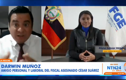 Transmisión del canal NTN 24 con la participación del fiscal Darwin Muñoz