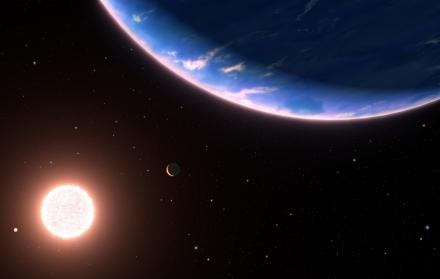 Concepción artística del exoplaneta GJ 9827d, el más pequeño en cuya atmósfera se ha detectado vapor de agua.