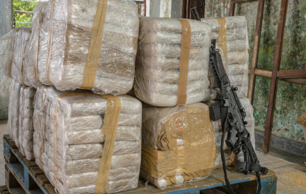 Referencial: con frecuencia, la Policía de Ecuador incauta clorhidrato de cocaína en paquetes.