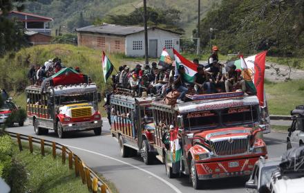 Movilización indígena en Colombia.