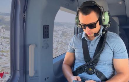 Durante la entrevista concedida a SBS, Australia, Noboa realizó un recorrido en helicóptero con el equipo de prensa.