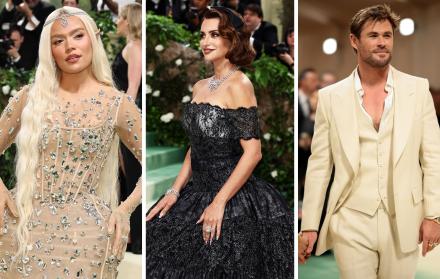 Karol G, Penélope Cruz y Chris Hemsworth con sus atuendos en la Met Gala 2024.