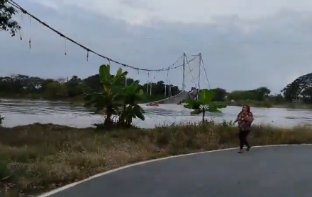 Usuarios en redes sociales reportan el colapso del puente Magro.