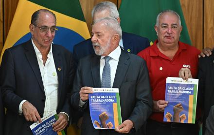 El presidente de Brasil, Luiz Inácio Lula da Silva,durante una reunión en el Palacio de Planalto en Brasilia (Brasil).