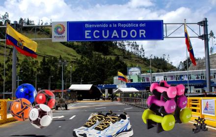 Artículos deportivos, Colombia a Ecuador, puente de Rumichaca, aduana