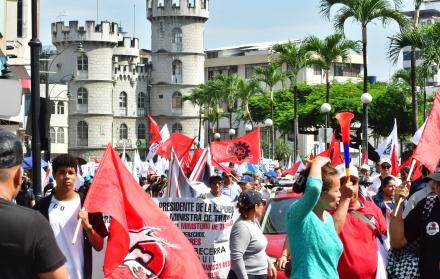 La Central Unitaria de Trabajadores se concentró en el centro de Guayaquil.
