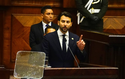 Niels Olsen en su primer discurso como nuevo presidente de la Asamblea Nacional.