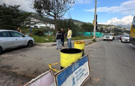 cierres viales en Tumbaco
