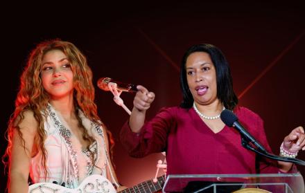 Shakira y Muriel Bowser.