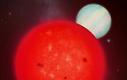 Un planeta gigante orbita una estrella diminuta