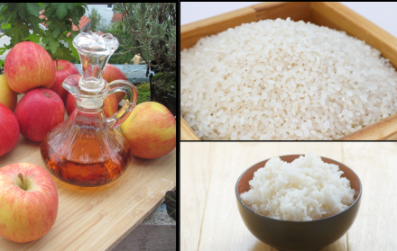 cucharada de vinagre en arroz