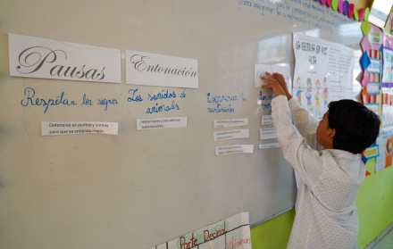 En la Escuela Inés Almeida, en Quito