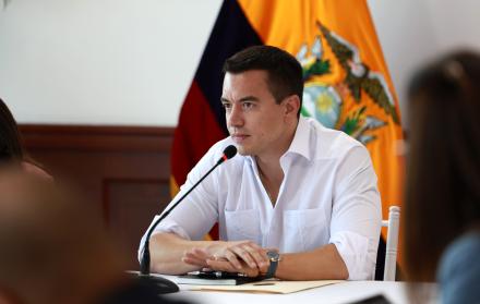Daniel Noboa durante su diálogo con The Economist, donde defendió su gestión y esbozó su hoja de ruta hacia 2029.