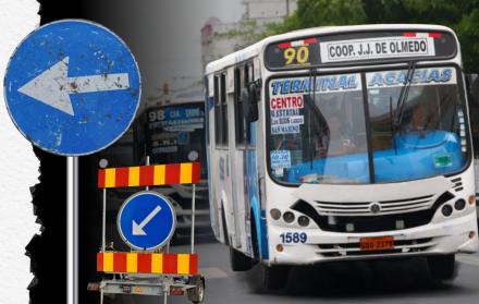 Desvío de buses Guayaquil