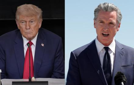 Fotografías del presidente de Estados Unidos, Donald Trump (i) y el gobernador de California Gavin Newsom.