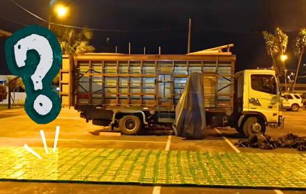 Droga incautada en camion de madera