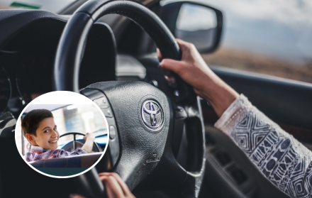 menor de edad conduciendo auto