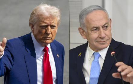 Donald Trump (i), y Benjamín Netanyahu.