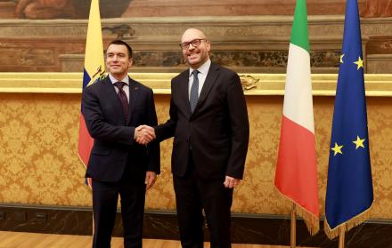 Daniel Noboa se reunió con Lorenzo Fontana, presidente de la Cámara de Diputados de Italia.