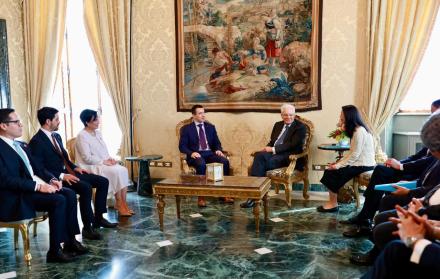 El embajador, Esteban Moscoso, acompañó al presidente de la República Daniel Noboa, durante la visita oficial a Italia.
