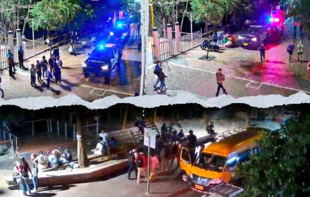 Libadores en los exteriores de la Universidad de Guayaquil