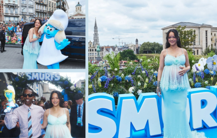 Rihanna en el estreno de '¿Has visto a papá Pitufo?'