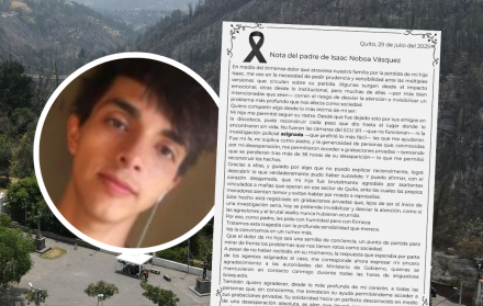 Isaac Noboa fue víctima de mafias y negligencia, afirma su padre en carta pública.