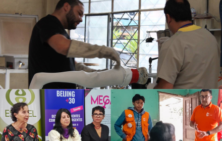 Collage con fotos de organizaciones como Fundación Hermano Miguel, Coalición de Mujeres, Alas de Colibrí, etc.