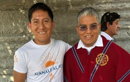 José Cusnia y Luis Alfonso Chango en el desfile de Nueva York.